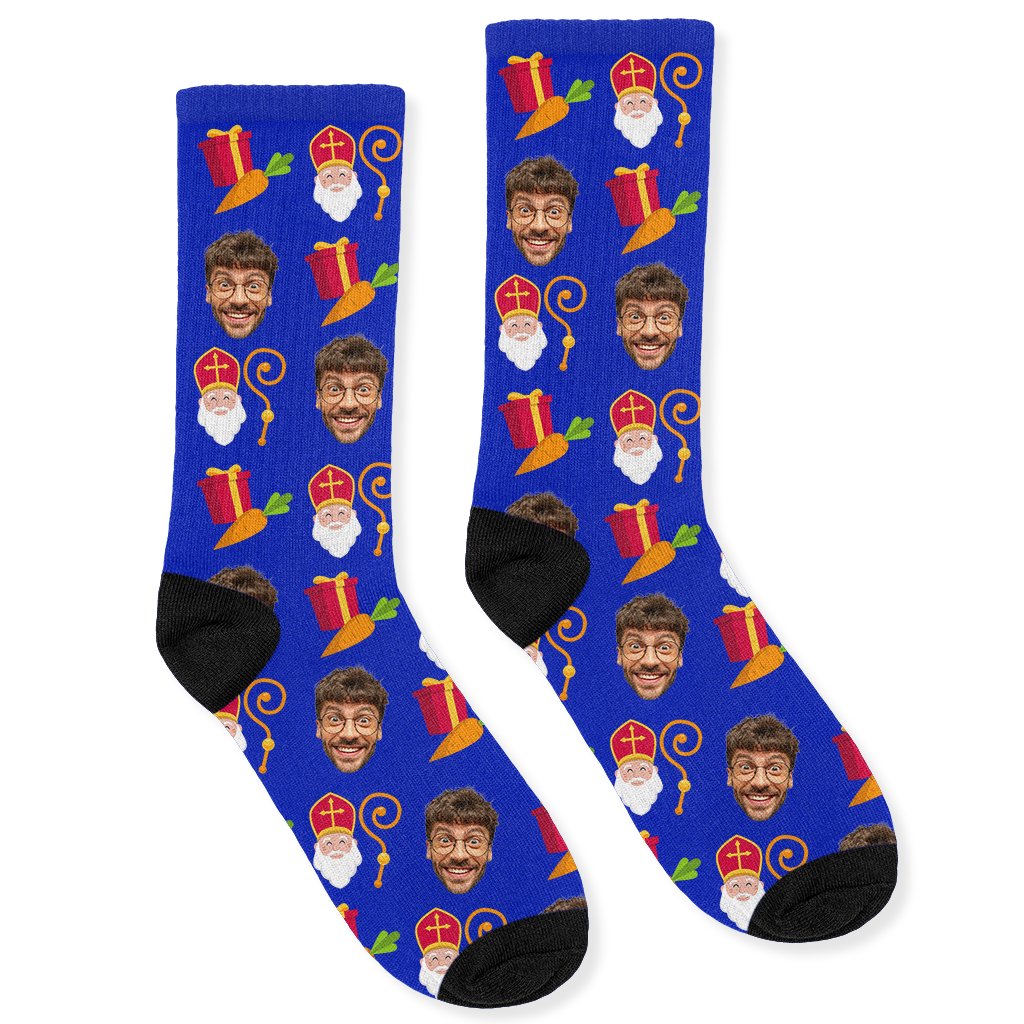 Gepersonaliseerde Sokken met Foto | Sinterklaas Wortel en Cadeau - Funnysokken.nl