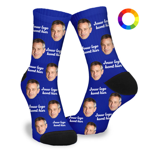 Gepersonaliseerde Sokken met eigen foto | bedrijfssokken met je eigen logo - Funnysokken.nl