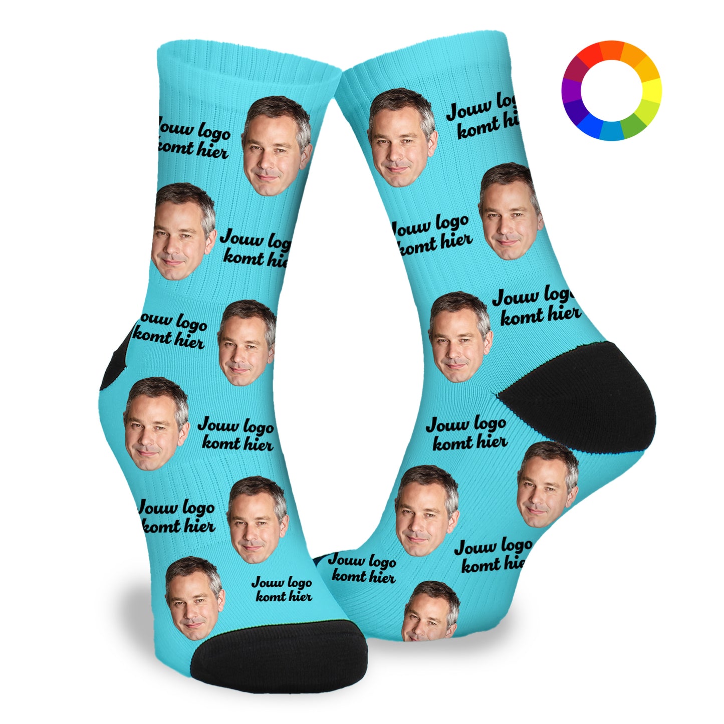 Gepersonaliseerde Sokken met eigen foto | bedrijfssokken met je eigen logo - Funnysokken.nl