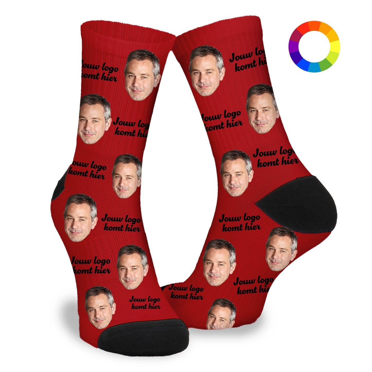 Gepersonaliseerde Sokken met eigen foto | bedrijfssokken met je eigen logo - Funnysokken.nl