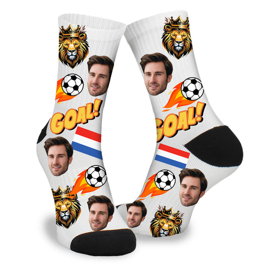 Gepersonaliseerde Sokken met eigen foto | Oranje EK - Funnysokken.nl
