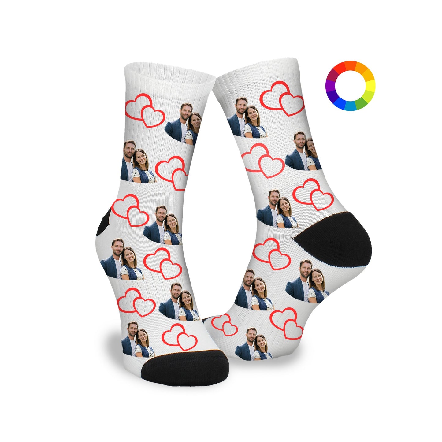 Gepersonaliseerde Sokken met eigen foto | Liefde hartjes | Valentijn - Funnysokken.nl